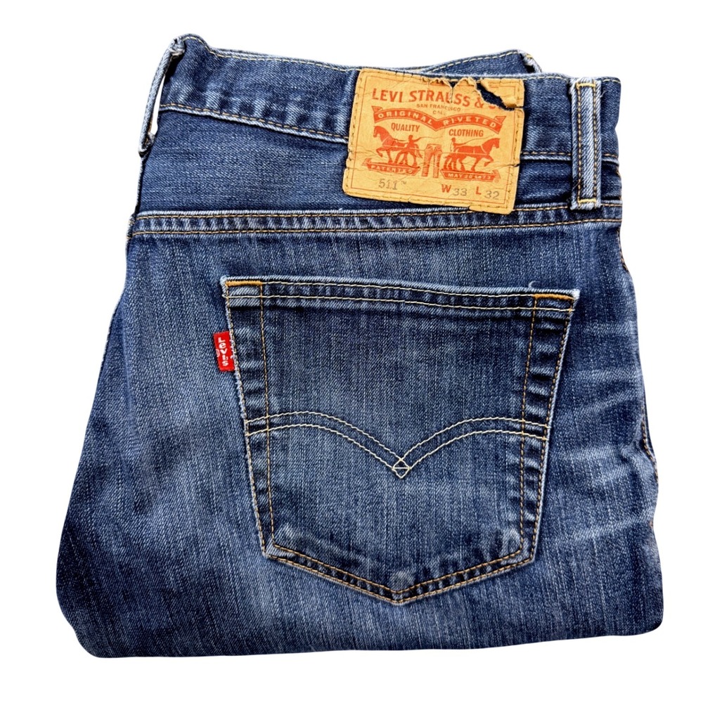 Levis 511 Slim Fit Mens Jeans Blue Medium Wash Denim W33 L32 04511-1931